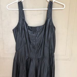 Flirty leather black dress